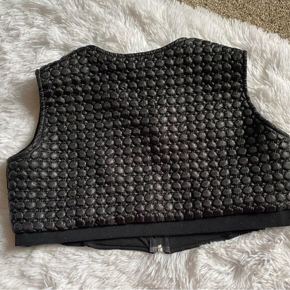 Revolution Dancewear 4 Piece Costume Black Vest Red Top Animal Print Pants Tie - Picture 6 of 16